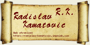 Radislav Kamatović vizit kartica